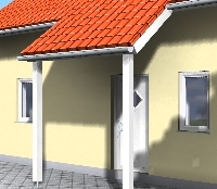 Vordach Haustür mit Schleppdach und 2 Stützen 