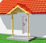 Vordach Haustür, Satteldach und 2 Stützen