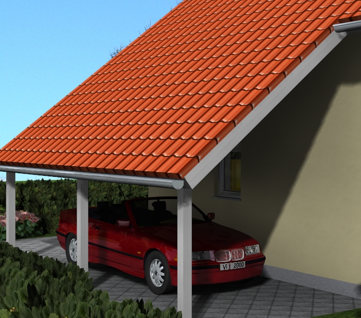 Schleppdach als Carport